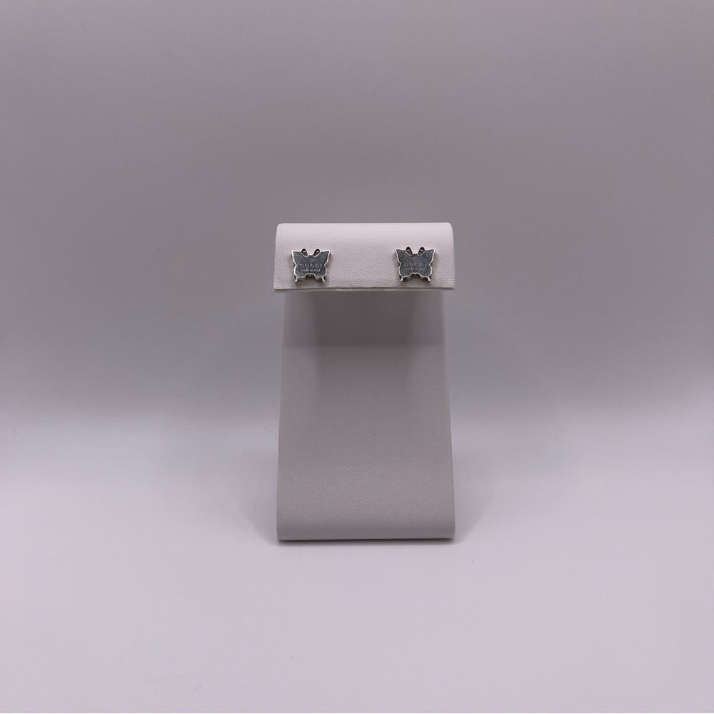 GUCCI Authentic Butterfly "Made in Italy" Logo 925 Sterling Silver Earrings - Picture 14 of 14